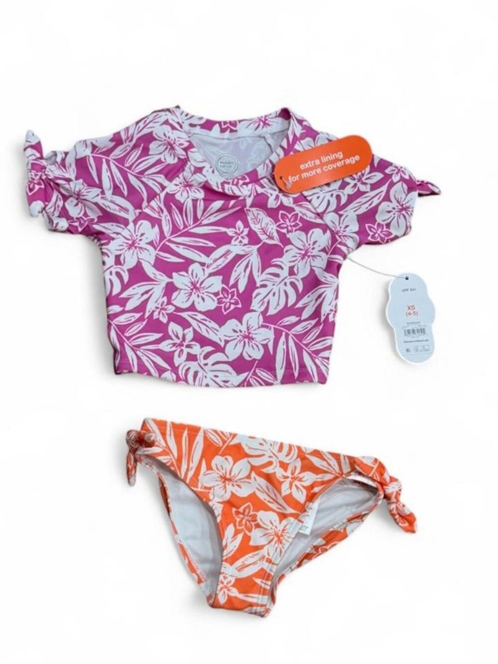 Wonder Nation Girls 2pc Swimsuit XS 4-5